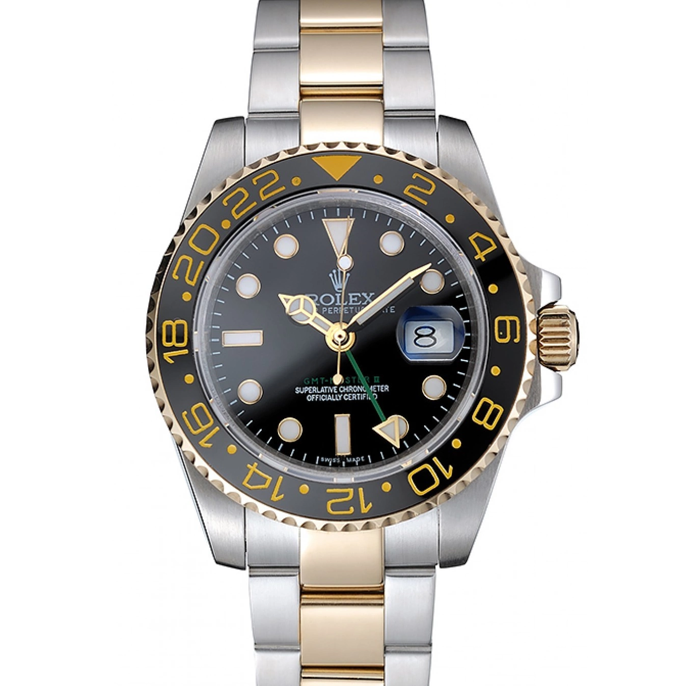 Aaa replica watch Rolex Swiss Black Dial Master Black Bezel 80295 GMT 0725